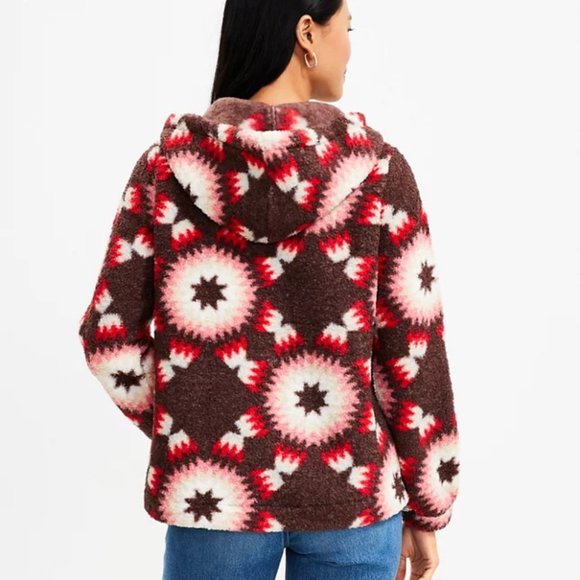 LOFT Sunburst Sherpa Hoodie Sz M- NWT‎ - Picture 2 of 9